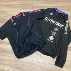 デサント バレー ピステセット（半袖/長袖） ブラック S