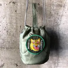 【HB1098】ショルダーミリタリー　ライナーリメイクペイシェントバッグ　巾着