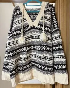 CELINEフェアアイルバハシェトランドウールニットパーカーS