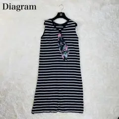 ダイアグラム グレースコンチネンタル　ボウタイ ボーダーワンピース 36
