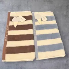 新品　今治コットン100% GELATO PIQUE ボーダータオル 2枚セットのサムネイル