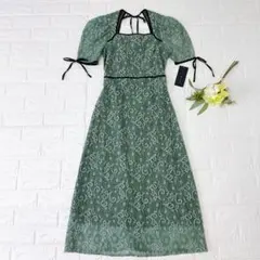 【新品未使用】BLUE EAST ブルーイースト 袖付き 総レース ロングドレス