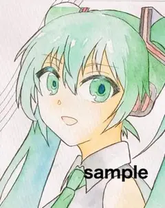 手描きイラスト【初音ミク・透明水彩】