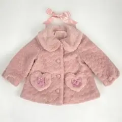 ◆ハートボアハーフコート◆ピンク◆120◆ShirleyTemple◆USED◆