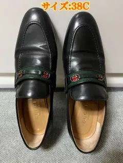 GUCCI レザー ローファー ダブルG ウェブストライプ 8 1/2 - メルカリ