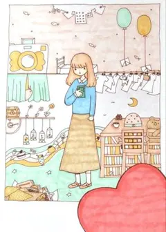 オリジナル手描きイラスト コピックアート 原画 アナログ 創作作品