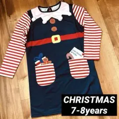 【新品】7-8years クリスマス ぼんぼん ワンピース 長袖 女の子のサムネイル