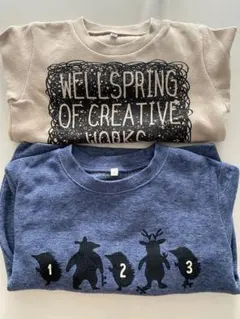 西松屋　サイズ120 裏起毛トレーナー 2点セット　青・ベージュ