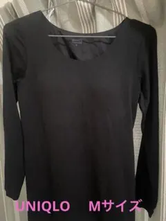ユニクロ　ヒートテックブラUネックT(八分袖)