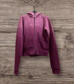 裏起毛　ルルレモン フード付きパーカー グラデーションパープル