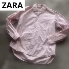ZARA ピンク 長袖シャツ S アースカラー