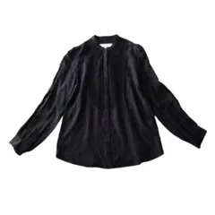 BEAUTY & YOUTH 胸元レース シアーブラウス 黒 M