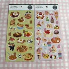 セリア　シールセレクション　Animal in food　2枚セット