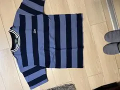 青と黒のストライプ Tシャツ