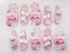 ♡現品♡ ねこ メイド 量産型 ネイルチップ