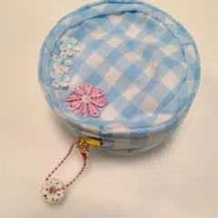ポーチ　ハンドメイド　ギンガムチェック
