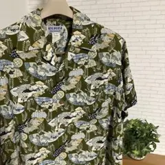 80s 90s アロハシャツ　和柄　相撲　USA製　アメリカ製　ヴィンテージ