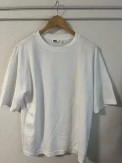 【極美品/ユニクロユー】エアリズムコットンオーバーサイズTシャツ/5分袖 L
