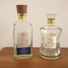 ザ・ニッカ12年 ＆　ニッカウヰスキー 鶴　空瓶２本セット【箱付】のサムネイル