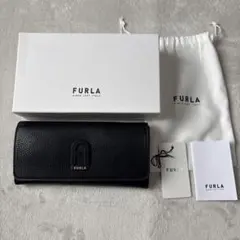 FURLA 長財布 ブラック レザー