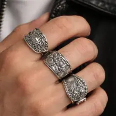 アンティーク調 スプーンリング 3点　シルバー ヴィンテージ　約15〜21号