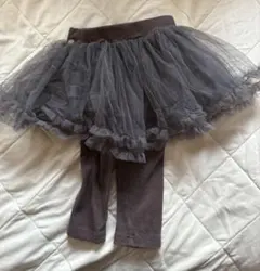 petit main チュチュ付きレギンス グレー