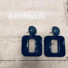 大幅値下げ中！！ハンドメイドピアス スクエア型 マーブル模様