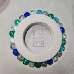 ル*ル様 青緑ガラスビーズブレスレット 18cm 9月末でこちらの商品は削除致し