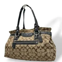 coach コーチ　ハンドバッグ　シグネチャー　キャンバス　ストライプ　s76