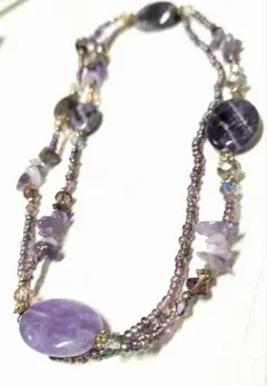 アメジスト　ロングネックレス