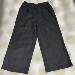 グレー チェック柄 ワイドパンツ　Ｌ