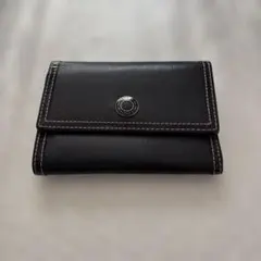 COACH 黒 レザー 三つ折り財布
