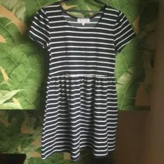 ロペピクニック　半袖チュニック　紺白ボーダー柄　Mサイズ　重ね着に　ワンピースに