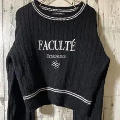 【ONEWAY】ワンウェイ ニット ブラック×ホワイト 白 黒 セーター ロゴ