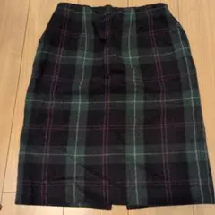 【美品】FREDY emue タータンチェック タイトスカート 38　グリーン
