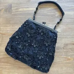 ジャンルイシェレル　ハンドバッグ　ビーズ　セレモニー　パーティー　黒