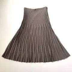 美品 Theory グレージュ プリーツスカート M エレガント 消しプリーツ