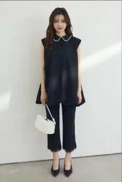 新品未使用】Mystrada サブリナパンツ ブラック（カプリパンツ
