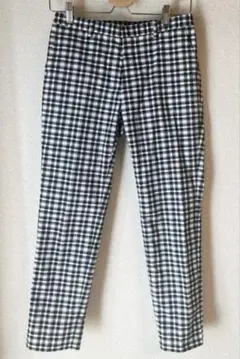 新品 LES MUES Feeme チェック柄 パンツ スラックス S ブラックのサムネイル