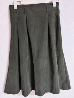 春のワンコインセール中‼️カーキ ひざ丈フレアスカート