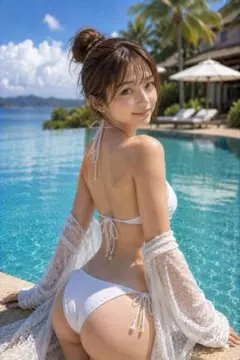【M012】AI美女 画像 L版 写真プリント 生写真 作品 ポスター 水着