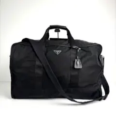 美品 PRADA プラダ 2way ボストンバッグ ナイロン サフィアーノレザー