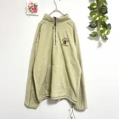 Champion ハーフジップ フリース 刺繍ロゴ L カレッジ 古着
