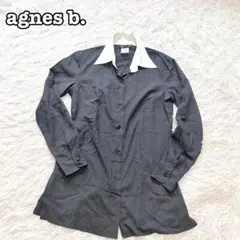 【美品】agnes b. バイカラー 長袖　ブラウス　シャツ　日本製のサムネイル