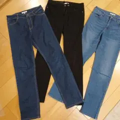 GLOBAL WORK デニムストレートストレッチパンツ 3点 160cm