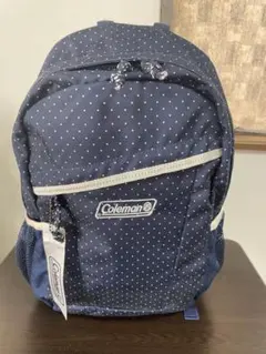 美品　Coleman ネイビー水玉リュック