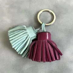 HERMESエルメス カルメン　ウノドス レザー キーホルダーバッグチャームのサムネイル