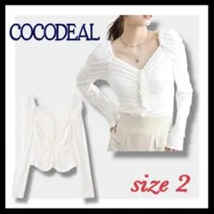 ココディール COCODEAL フリルドレープトップス オフホワイト M 春秋夏のサムネイル