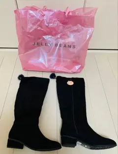新品未使用 JELLY BEANS ブラック ロングブーツ