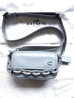 COACH コーチ チャーター クロスボディ18 ブルーグレー未使用に近い
